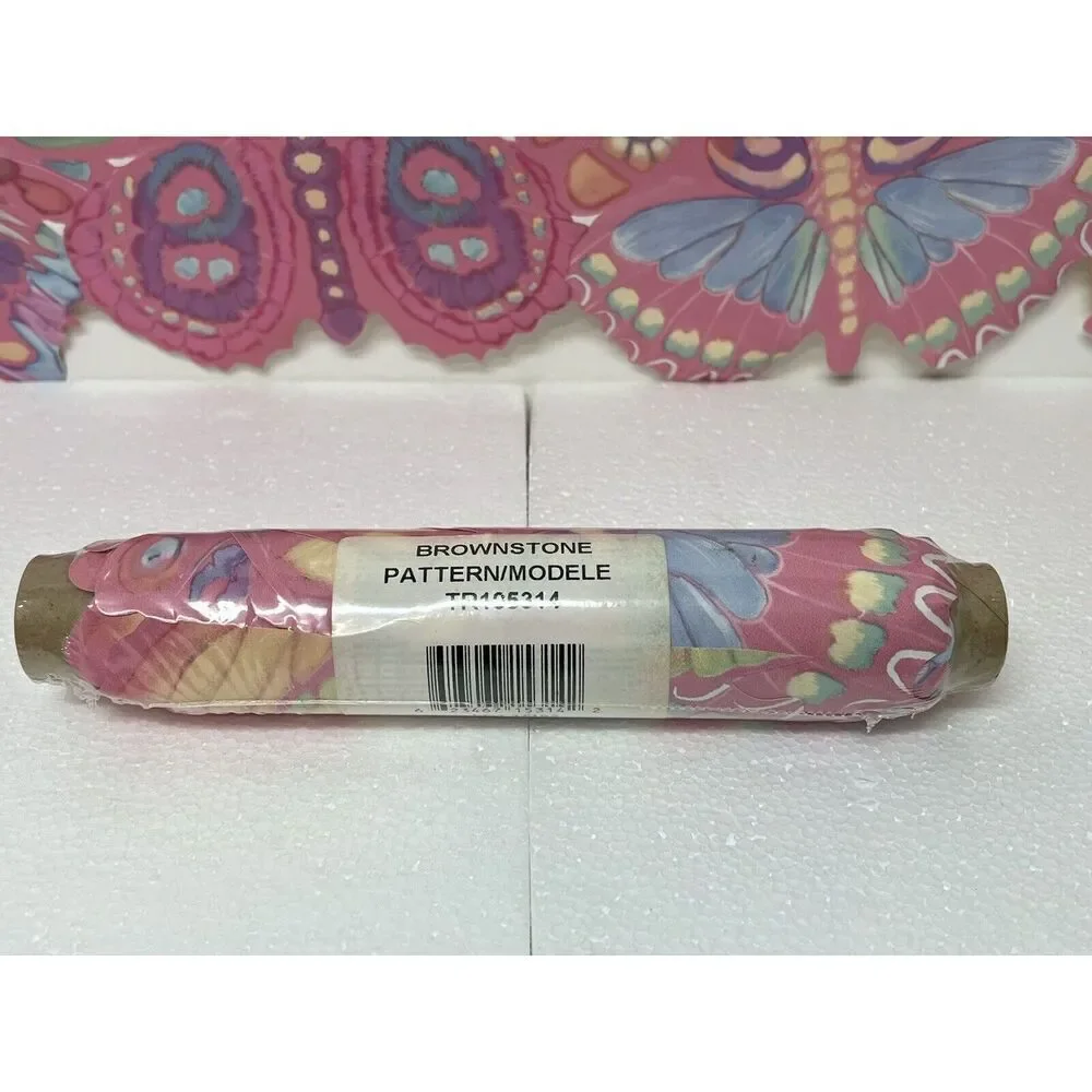 Butterflies Scalloped  Wall Border Juvenile Baby Nursery Pink #TR105314